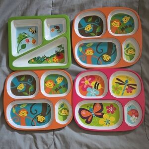4 Colorful Kids' Meal Plates